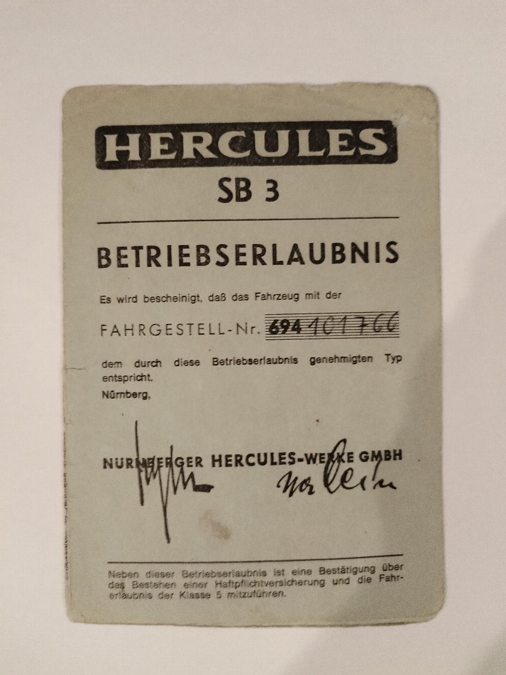 Motorrad verkaufen Hercules SB3 Ankauf